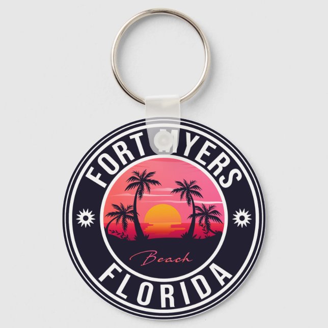 Llavero Fort Myers Beach Retro - Florida Souvenirs Keychai (Anverso)