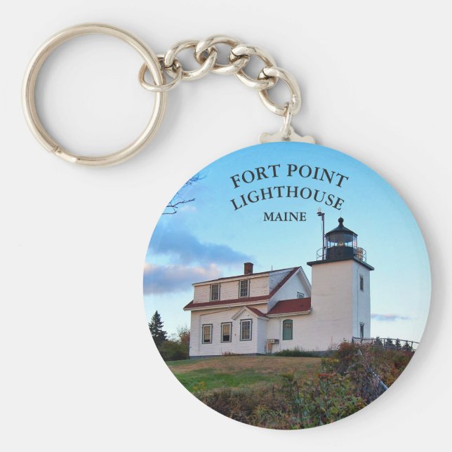 Llavero Fort Point Lighthouse Maine Keychain (Frente)