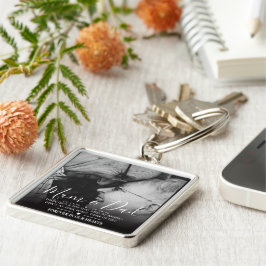 Llavero Foto conmemorativa elegante | Mamá y papá