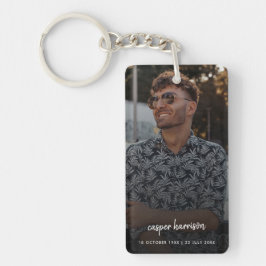 Llavero Foto conmemorativa | En el guión moderno de la mem