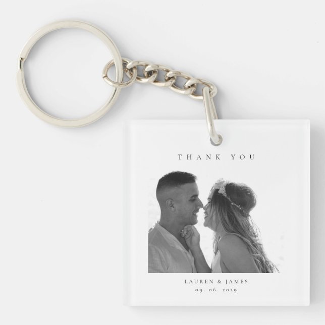 Llavero Foto de agradecimiento de boda personalizada (Frente)