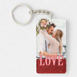 Llavero Foto de amor simple y Día de San Valentín de mensa