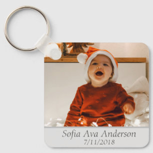 Llavero Foto de bebé moderna simple única linda niños 