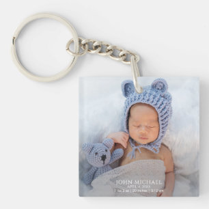 Llavero Foto de bebé niño recién nacido