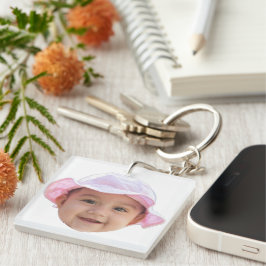 Llavero Foto de bebé personalizada, foto de cara de bebé
