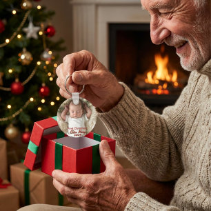 Llavero Foto de bebé primera Navidad Personalizar