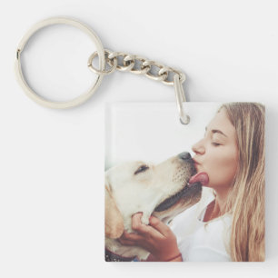 Llavero Foto de besos de perro 