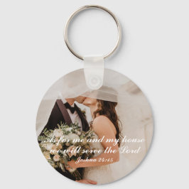 Llavero Foto de boda con Escrituras cristianas