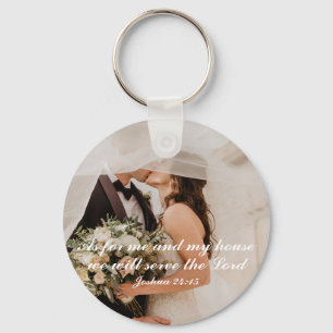 Llavero Foto de boda con Escrituras cristianas