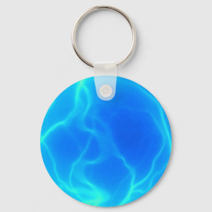 Llavero Foto de Bola de Plasma Azul Acuático