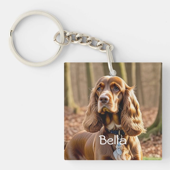 Llavero Foto de Cocker Spaniel Personalize (Frente)