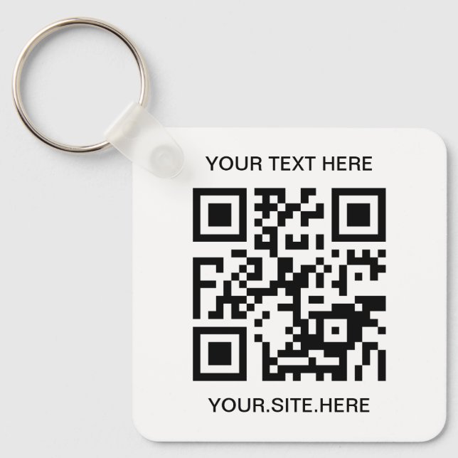 Llavero Foto de código QR negro (Anverso)
