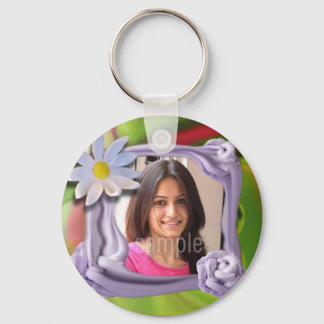 Llavero Foto de cumpleaños, pastel (Anverso)