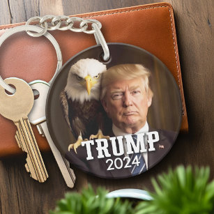 Llavero Foto de Donald Trump 2024 - águila calva en el hom