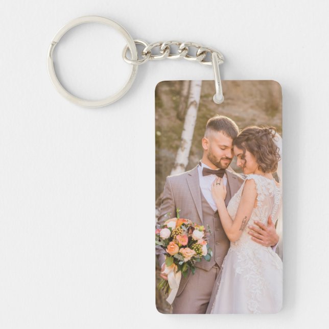 Llavero Foto de dos Bodas de parejas de dos caras (Frente)