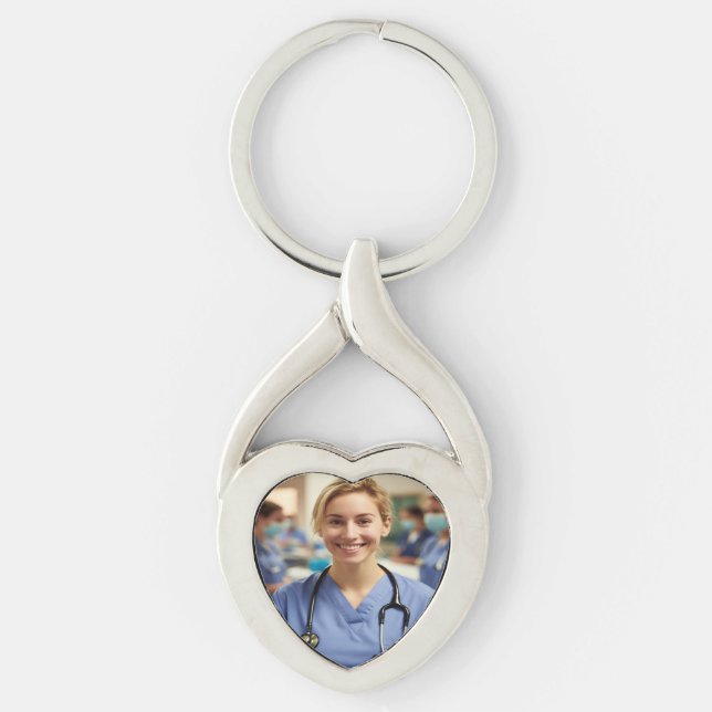 Llavero Foto de enfermera personalizar (Anverso)