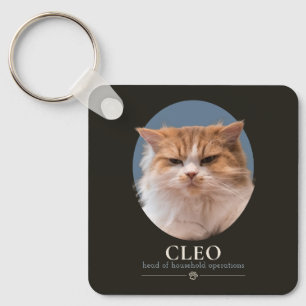 Llavero Foto de gato divertida personalizada & nombre