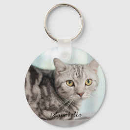 Llavero Foto de gato personalizado con nombre Kitty Cute p
