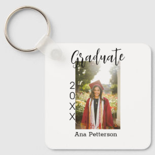 Llavero Foto de graduado moderno clásico añadir nombre de 
