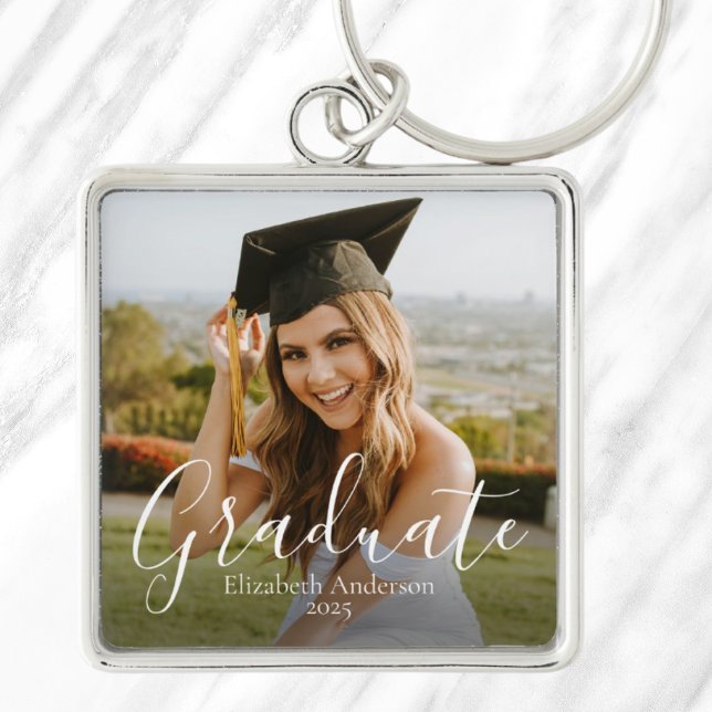 Llavero Foto de guión de graduado personalizado (2025 Custom Graduate Script Photo Keychain)