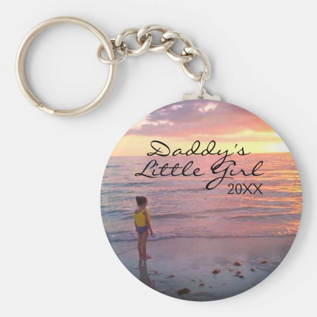 Llavero Foto de hija personalizado Daddys guión de niña pe (Frente)