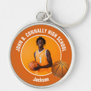 Llavero Foto de jugador de baloncesto naranja Espíritu de