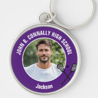 Foto de jugador de lacrosse morado Espíritu de esc