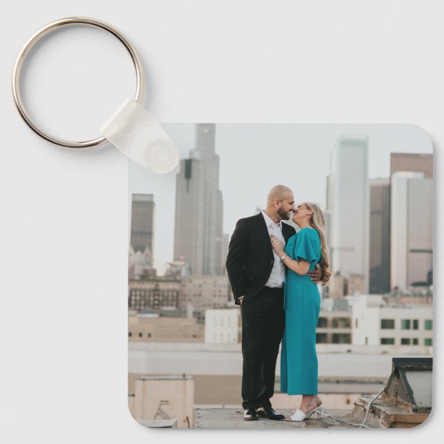 Llavero Foto de Keepsake de boda personalizada (Anverso)
