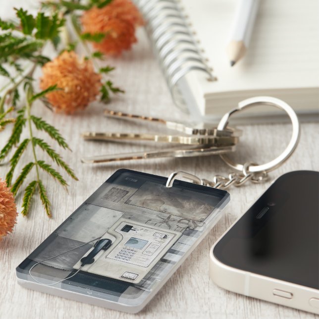 Llavero Foto de la caja de teléfonos de Londres Inglaterra (Frente Derecha)