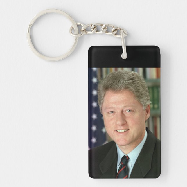 Llavero Foto de la Casa Blanca del presidente Bill Clinton (Frente)