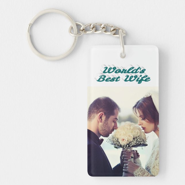 Llavero Foto de la esposa verde (Frente)