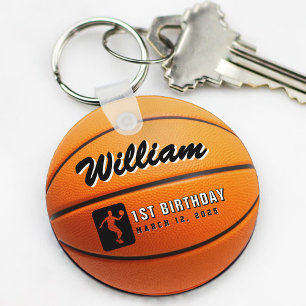 Llavero Foto de la fiesta de cumpleaños del baloncesto