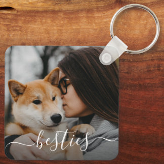 Llavero Foto de la mamá y el perro mejores amigos