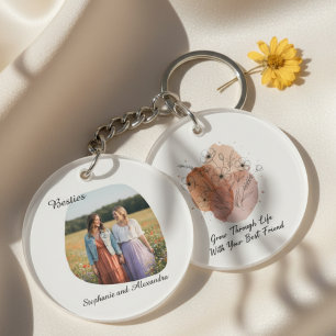 Llavero Foto de la Mejor Amiga Boho – Regalo Inolvidable