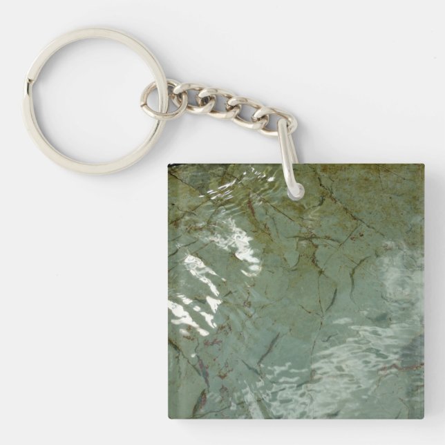 Llavero Foto de la naturaleza de la losa cubierta de agua (Frente)