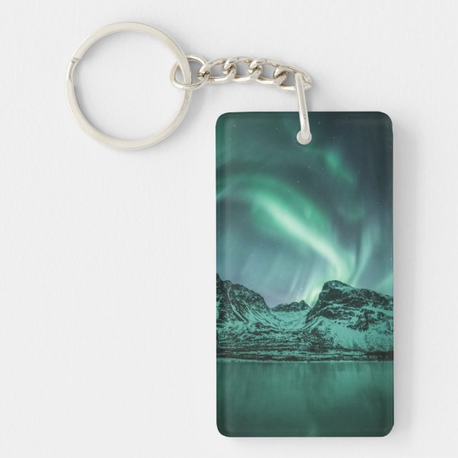 Llavero Foto de la naturaleza de las luces del norte (Frente)