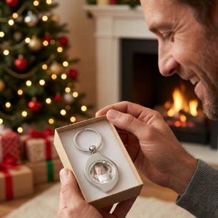 Llavero Foto de la primera Navidad del bebé personalizable