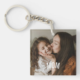 Llavero Foto de mamá moderna minimalista establecida