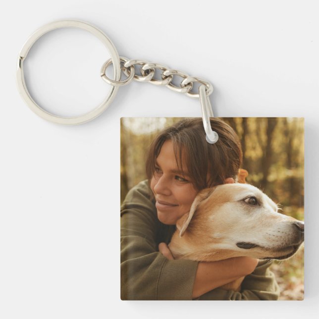 Llavero Foto de mamá y perro (Frente)
