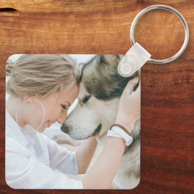Llavero Foto de mamá y perro (Reverso )