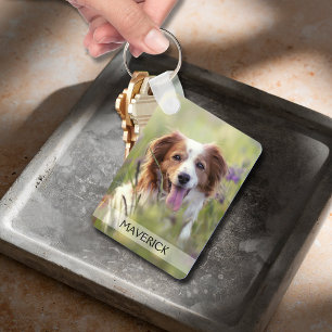 Llavero Foto de mascota en aluminio de doble cara
