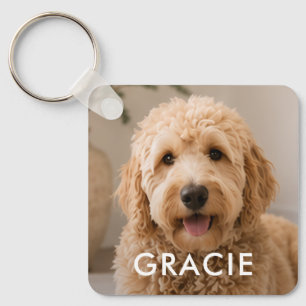 Llavero Foto de mascota moderna simple personalizada