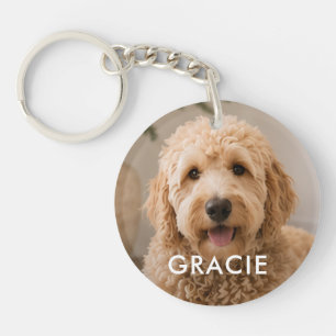 Llavero Foto de mascota moderna simple personalizada