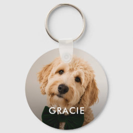 Llavero Foto de mascota moderna simple personalizada