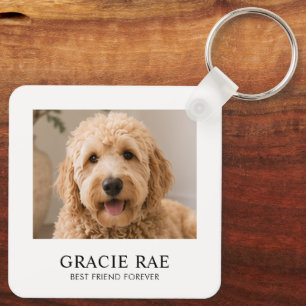 Llavero Foto de mascota moderna simple personalizada
