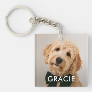 Llavero Foto de mascota moderna simple personalizada