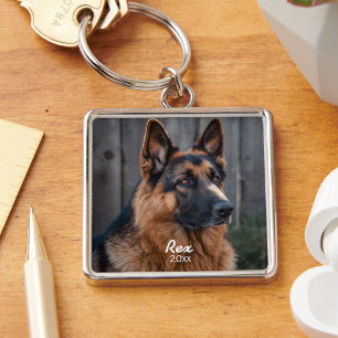 Llavero Foto de mascota Pastor Alemán Personalizar