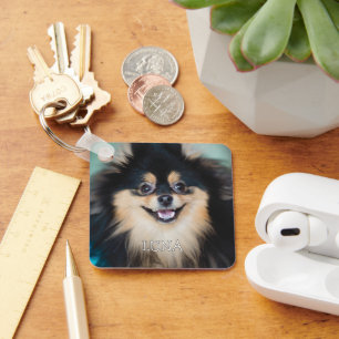 Llavero Foto de Mascota Personalizada con Nombre Amante de