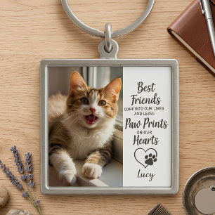 Llavero Foto de Mascota Personalizada Huellas de Patas en 