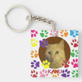 Llavero Foto de mascota personalizada y nombre en dos cara